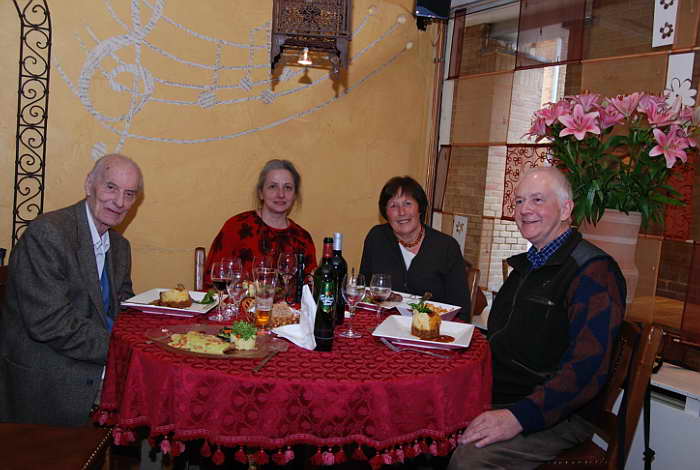 From left to right, Father Hanquet, Nicky Pander, Janette Ley-Pander and Leopold Pander.April 2, 2007